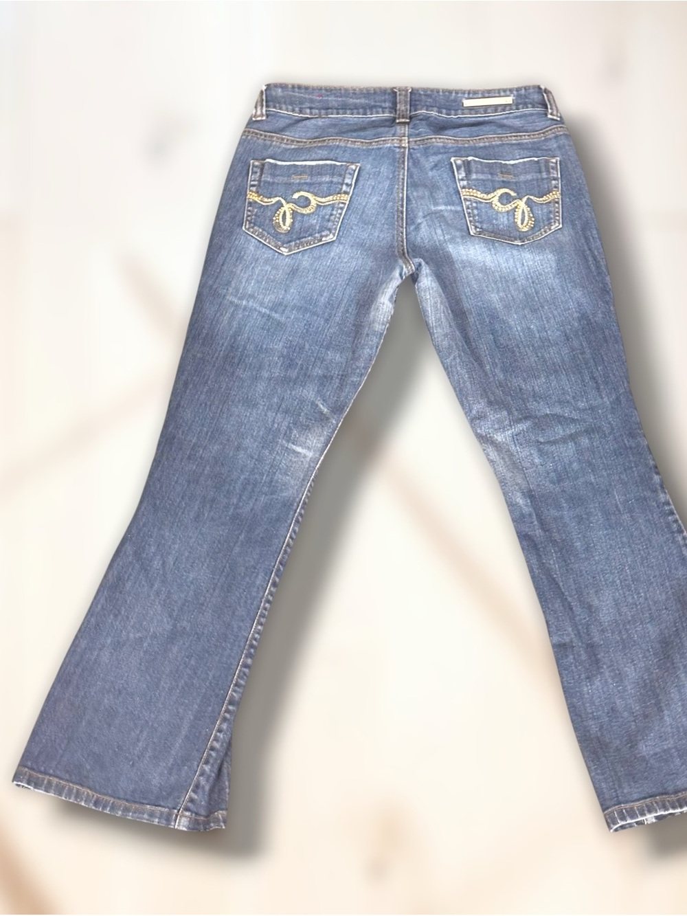 Guess VINTAGE Y2K Women’s Blue Boot Cut Jeans with Embellished Pockets - 29x29 - Picture 3 of 3